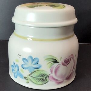 VTG, Royal Doulton Dubarry Lambeth Stoneware White,Floral Sugar Bowl with Lid.